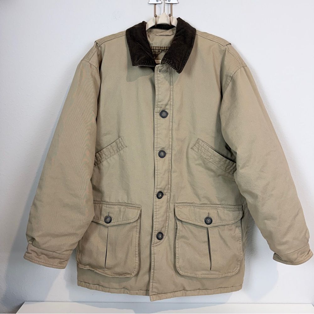 Vintage Northwest Territory Chore Jacket Corduroy Trim Quilted Insulation M